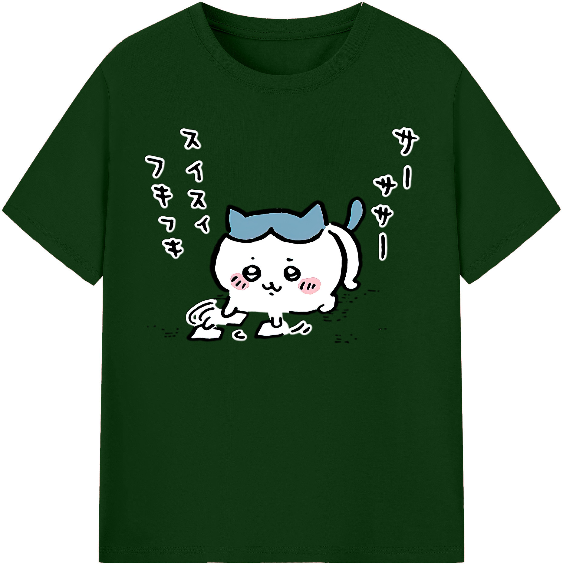 （画像用） ちいかわ ハチワレ Chii-kawa hachiware 綿100％半袖Tシャツ（フロントプリント）